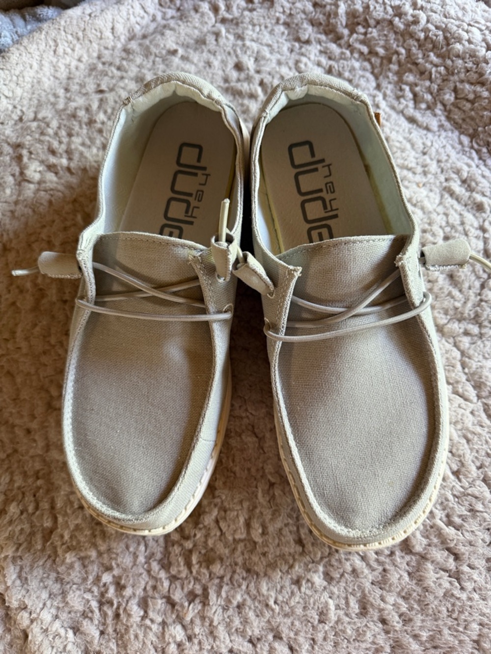 Hey Dude Women's Gray Canvas Slip-On Loafers
